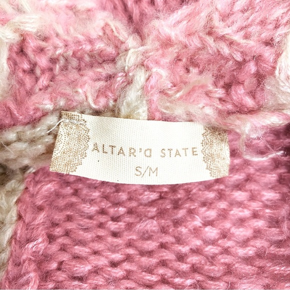 Altar’d State Shannon Chunky Checked Cardigan Size S/M - Picture 5 of 7